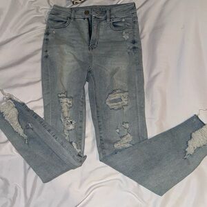 Distressed Light Blue American Eagle Jeans